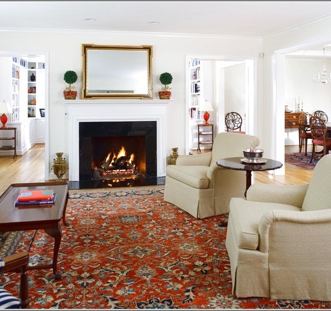Red Area Rug Living Room