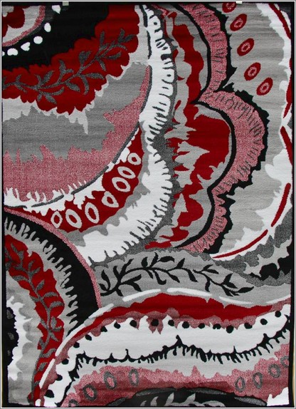 Red Black And Grey Area Rugs