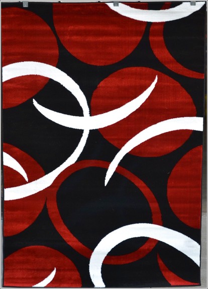 Red Black And White Area Rug